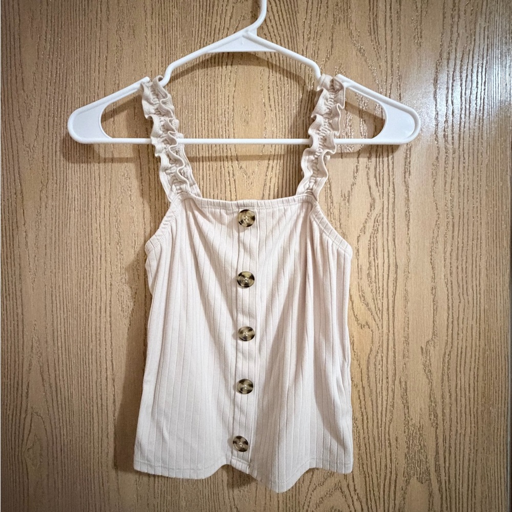 No Boundaries Cream Ruffle Strap Camisole